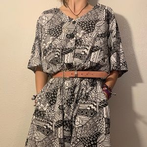 Funky Black and white romper